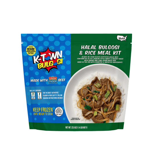 Certified Halal Beef Bulgogi & Rice Meal Kit (23.5 OZ) - K - town Bulgogi