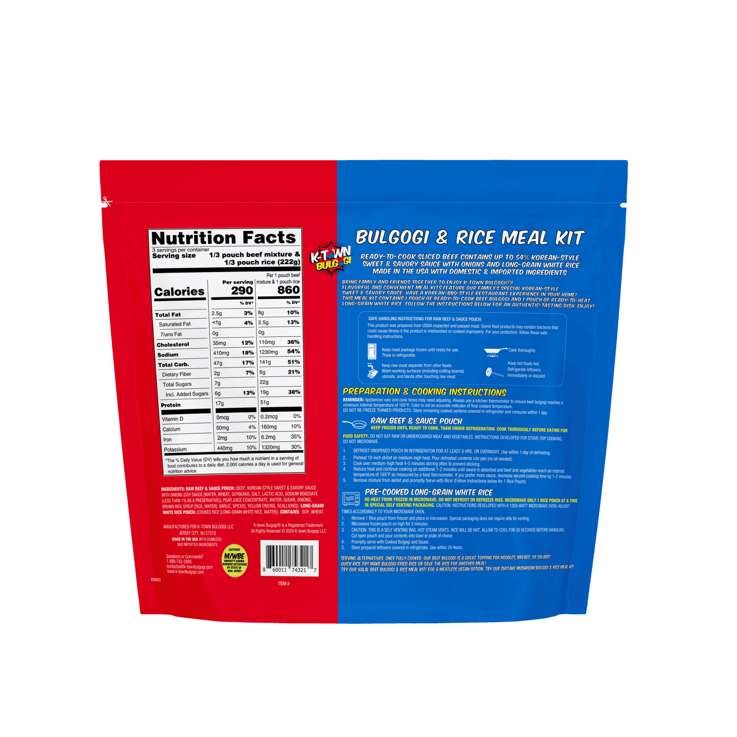Beef Bulgogi & Rice Meal Kit (23.5 OZ) - K - town Bulgogi
