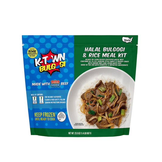 Certified Halal Beef Bulgogi & Rice Meal Kit (23.5 OZ) - K - town Bulgogi
