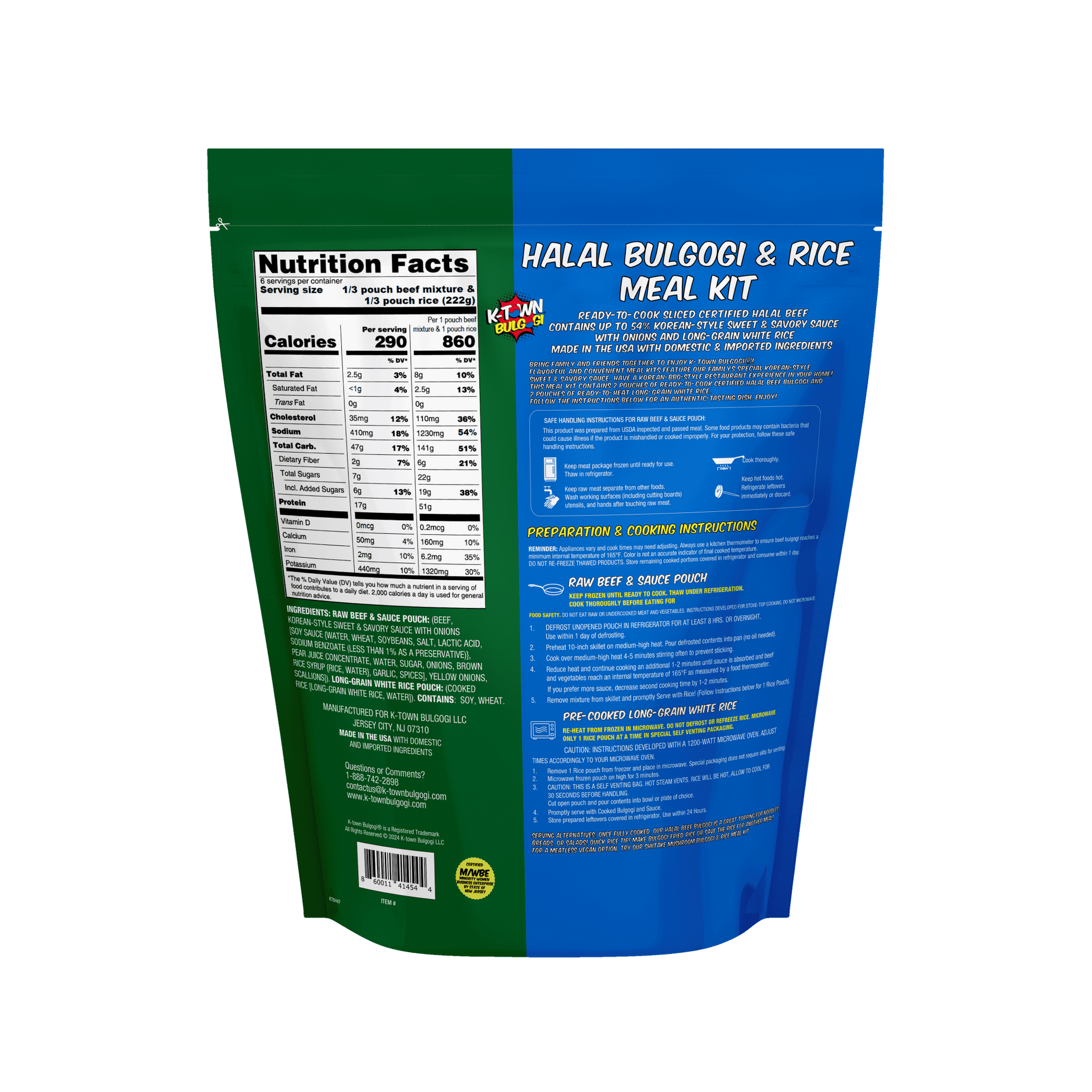 Certified Halal Beef Bulgogi & Rice Meal Kit (47 OZ) - K - town Bulgogi