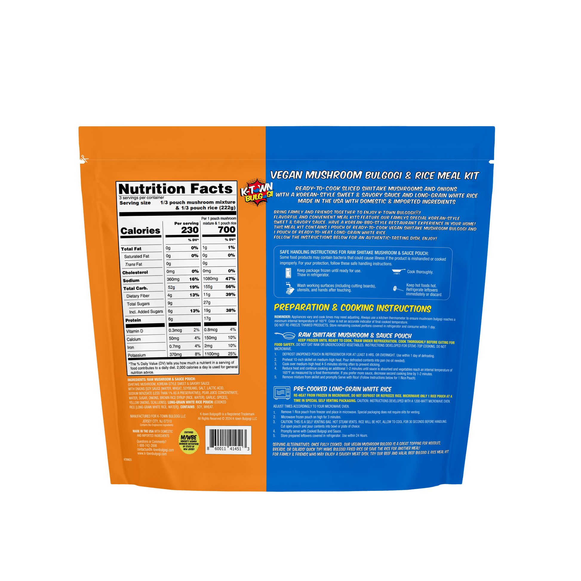 Vegan Mushroom Bulgogi & Rice Meal Kit (23.5 OZ) - K - town Bulgogi